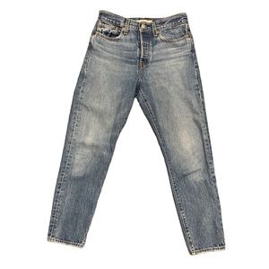 Levi’s Medium Light Wash Blue Denim Jeans High Waist Classic Wedgie Button 27